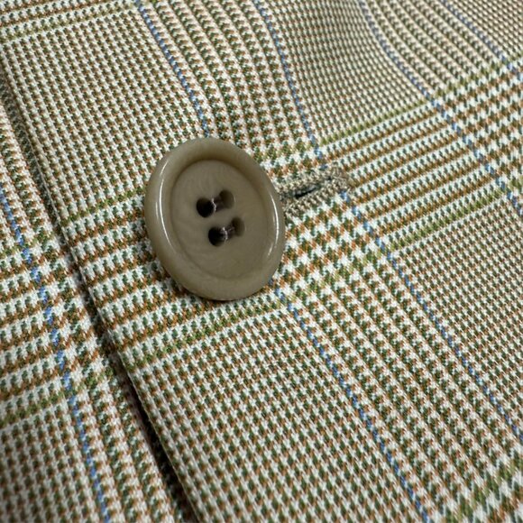 Coppley Ermenegildo Zegna Blazer Glen Check Wool Sport Coat Tan 42R - Picture 5 of 9